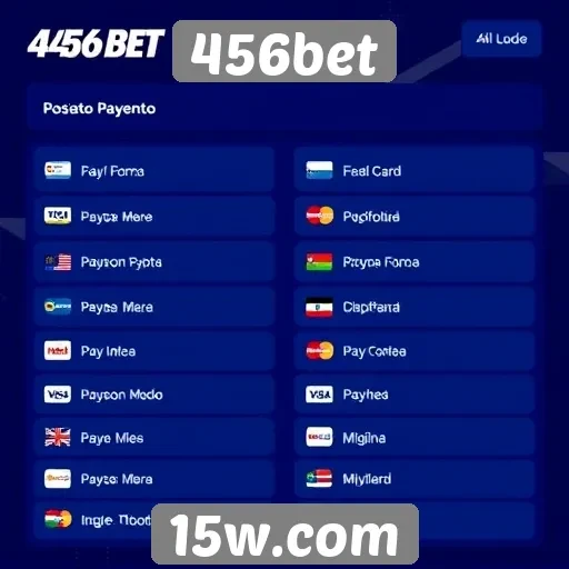 Métodos de pagamento disponíveis no 456bet